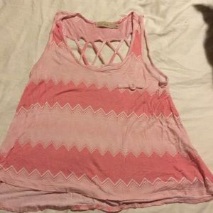 Pink and white tank top